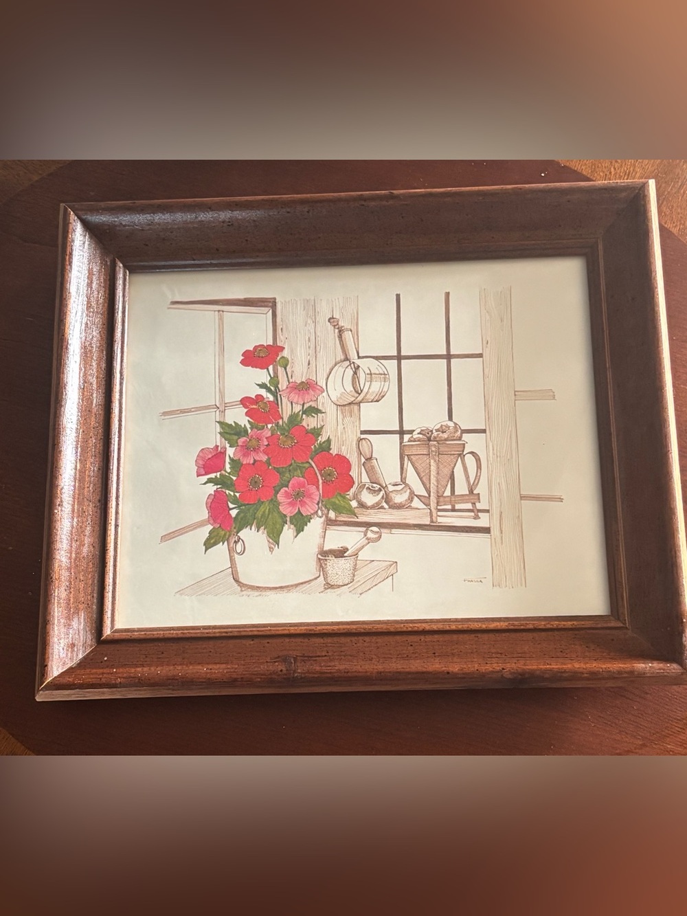 F. Massa framed art print floral kitchen scene